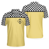 Relaxi Taxi Short Sleeve Polo Shirt, Black And White Checker Pattern Yellow Taxi Shirt For Men - Hyperfavor
