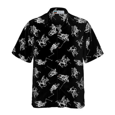 Polo Smoke Black And White Pattern Hawaiian Shirt - Hyperfavor