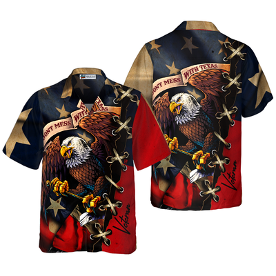 Personalized Name Don't Mess With Texas Eagle Custom Hawaiian Shirt, Texas Flag Shirt, Proud Texas Shirt For Men - Hyperfavor