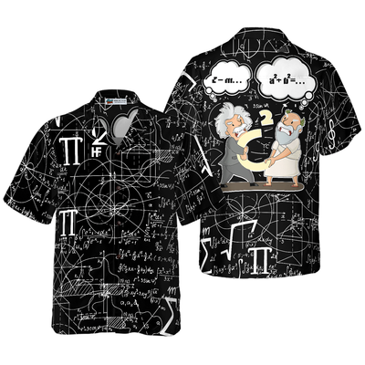 Math Lover Pythagoras And Einstein Hawaiian Shirt - Hyperfavor