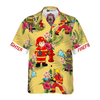 Graphic Proud Firefighter Hawaiian Shirt, Cream Tropical Floral Firefighter Shirt For Men - Hyperfavor