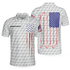 Personalized Golf 4th Of July Custom Polo Shirt, Personalized White American Flag Golf Shirt For Men - Hyperfavor