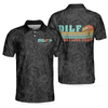 DILF Damn I Love Fishing Polo Shirt, Short Sleeve Black Fishing Shirt For Men - Hyperfavor