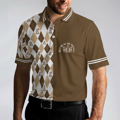 Gopher Meet Me At The 19th Hole Short Sleeve Polo Shirt, Argyle Pattern Polo Shirt, Best Golf Shirt For Men - Hyperfavor