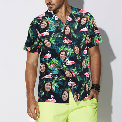 Funny Custom Face Flamingo 02 Custom Hawaiian Shirt - Hyperfavor