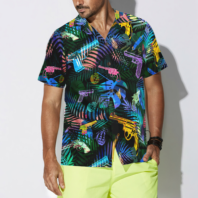 Tropical Gun Lover Pattern Hawaiian Shirt - Hyperfavor