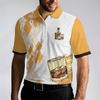 Golfing And Drinking Solve My Problems Polo Shirt, Argyle Pattern Whisky Polo Shirt, Wine Golf Shirt For Men - Hyperfavor