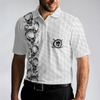 Golfing Skull Golf Ball And Clubs Shirt Polo Shirt, Golf Pattern Polo Shirt, Black And White Golf Shirt For Men - Hyperfavor