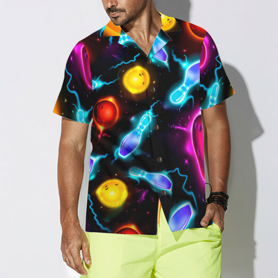 Bowling Space Color Hawaiian Shirt - Hyperfavor