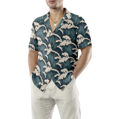 Surfer And Ocean Waves Vintage Hawaiian Shirt - Hyperfavor