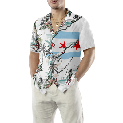 Navy Chicago Hawaiian Shirt - Hyperfavor