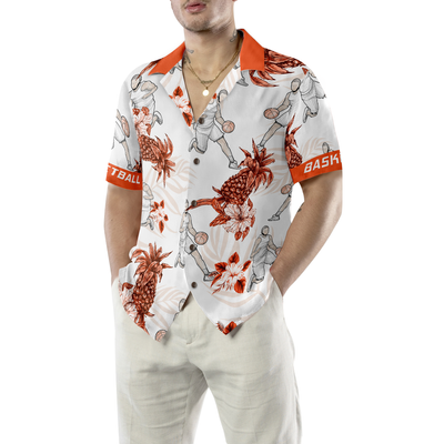 Basketball Pineapple Seamless Pattern Hawaiian Shirt - Hyperfavor