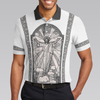 Jesus's Resurrection Egyptian Polo Shirt, Black And White Jesus Polo Shirt, Best Christian Shirt For Men - Hyperfavor