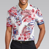 Seamless Tropical Pattern Golf Skull America V2 Polo Shirt, Texas Bluebonnet Golf Shirt For Men - Hyperfavor