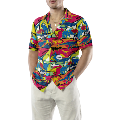 Comic Dinosaur Hawaiian Shirt - Hyperfavor