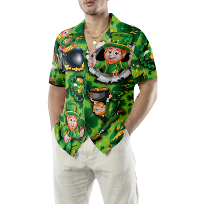 Personalized Name Leprechaun Happy Saint Patricks's Day Custom Hawaiian Shirt - Hyperfavor