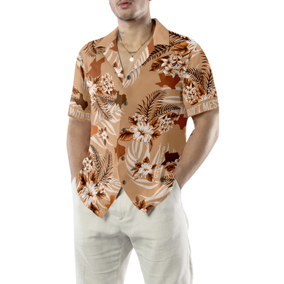 Brown Lone Star Nation Bluebonnet Texas Hawaiian Shirt, Don't Mess With Texas Shirt, Texas Shirt For Men - Hyperfavor