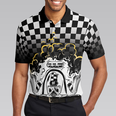 People Think I'm Nice Racing Polo Shirt, Checker Pattern F1 Racer Polo Shirt, Best Racing Shirt For Men - Hyperfavor