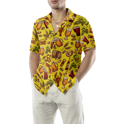 Beer Yellow Hawaiian Shirt Hawaiian Shirt - Hyperfavor