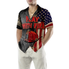 Play With Fire Firefighter Helmet American Flag Hawaiian Shirt, Black And White Fire Truck Firefighter Hawaiian Shirt - Hyperfavor