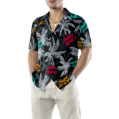 Miami Beach Coconut Tree Seamless Hawaiian Shirt - Hyperfavor