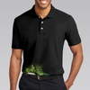 Golf Grunge Graphic Golf Polo Shirt, Wet Paint Silhouette Black Polo Shirt, Best Golf Shirt For Men - Hyperfavor