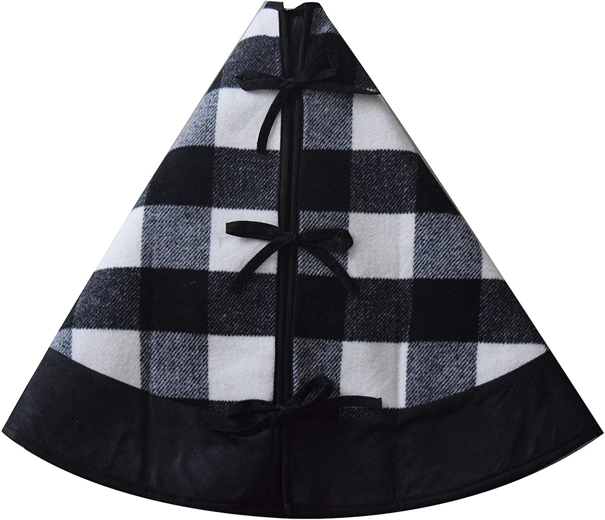 Premisse alarm stortbui Black and White Buffalo Plaid Christmas Tree Skirt Personalized Soft S –  Ameighzing Art