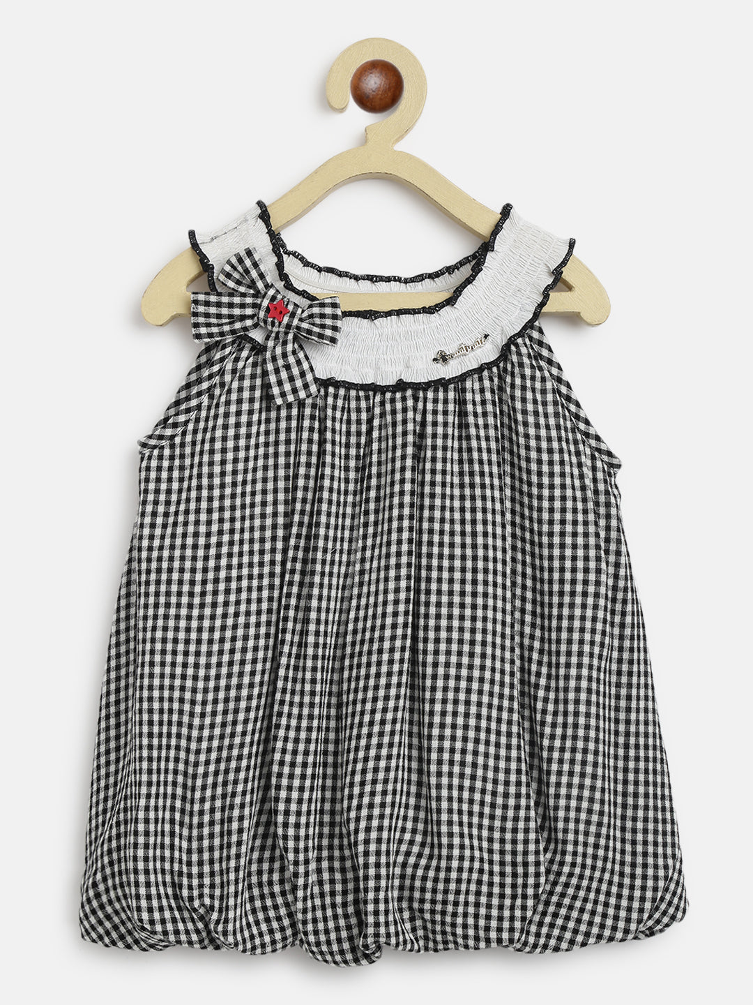 Nautinati Girls Checked A-Line Dress