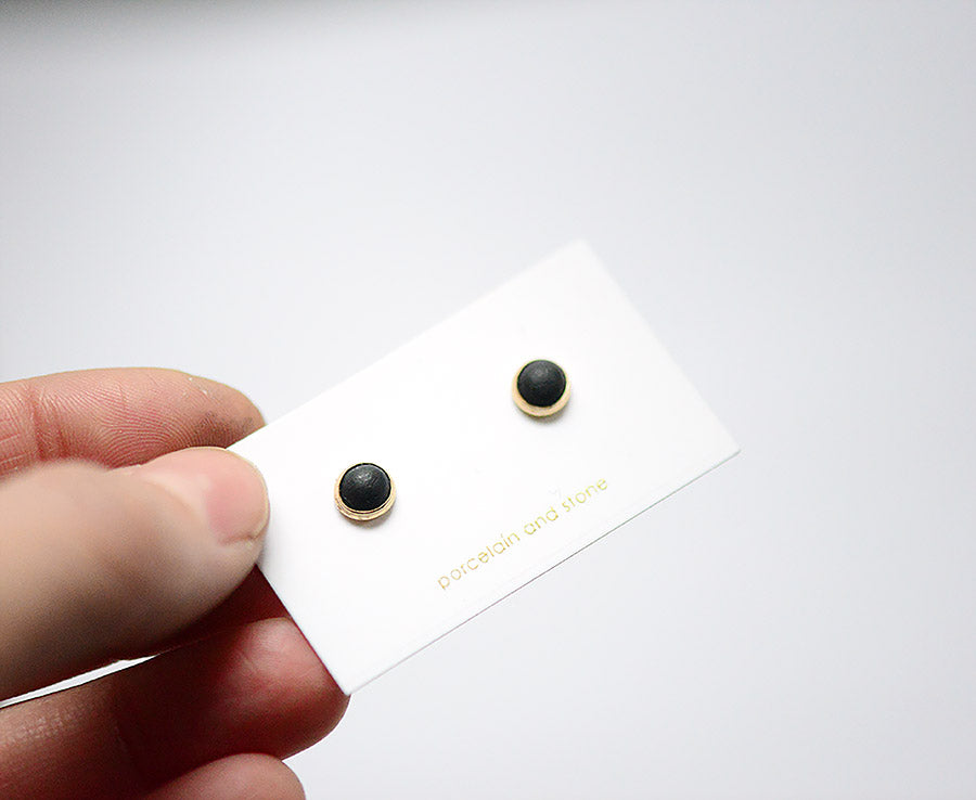 black stud earrings