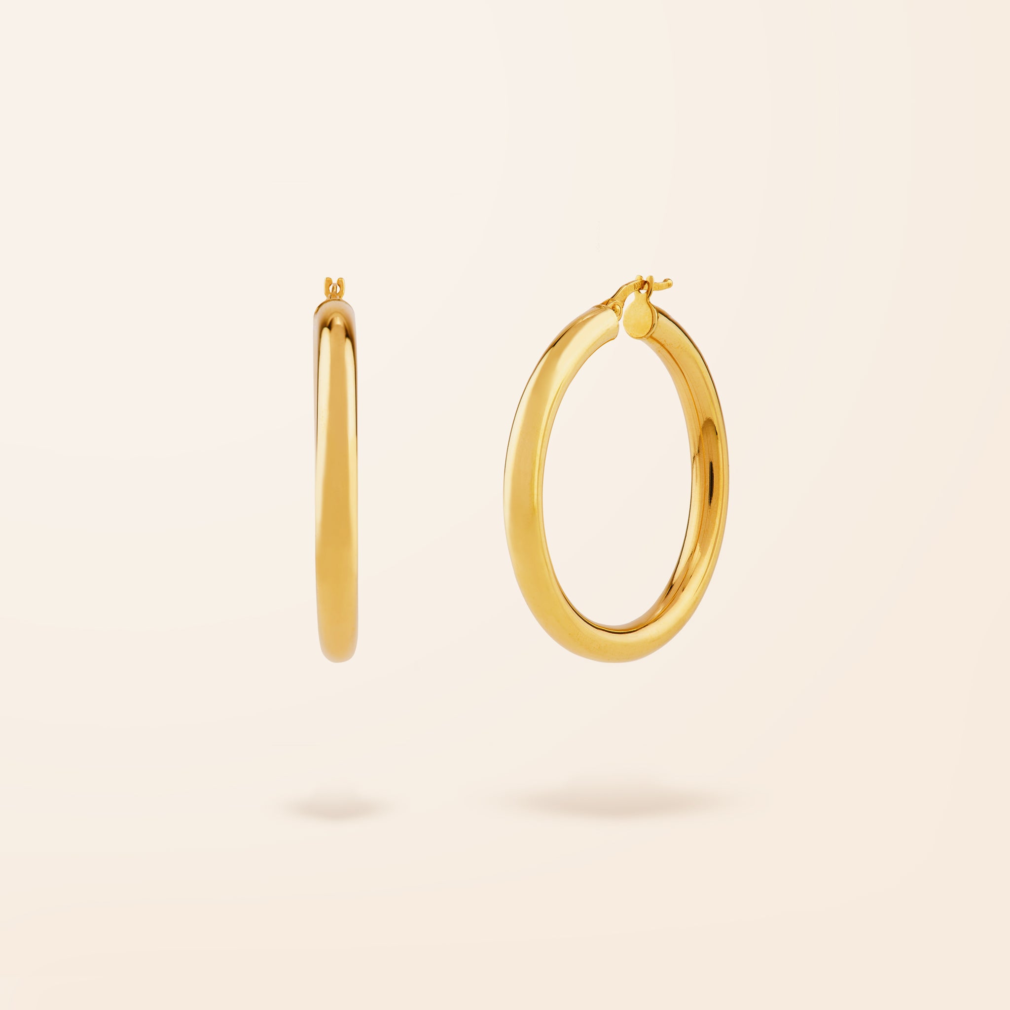 Hoop Earrings 10Kt Gold Designer Hoops 並行輸入品-