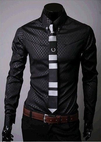 designer black dress shirt