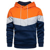 OUTWEAR & PARKAS KEZONO Tri-color Patchwork Sweatshirts Fleece Pullover Hoodie ORANGE / A / XXS