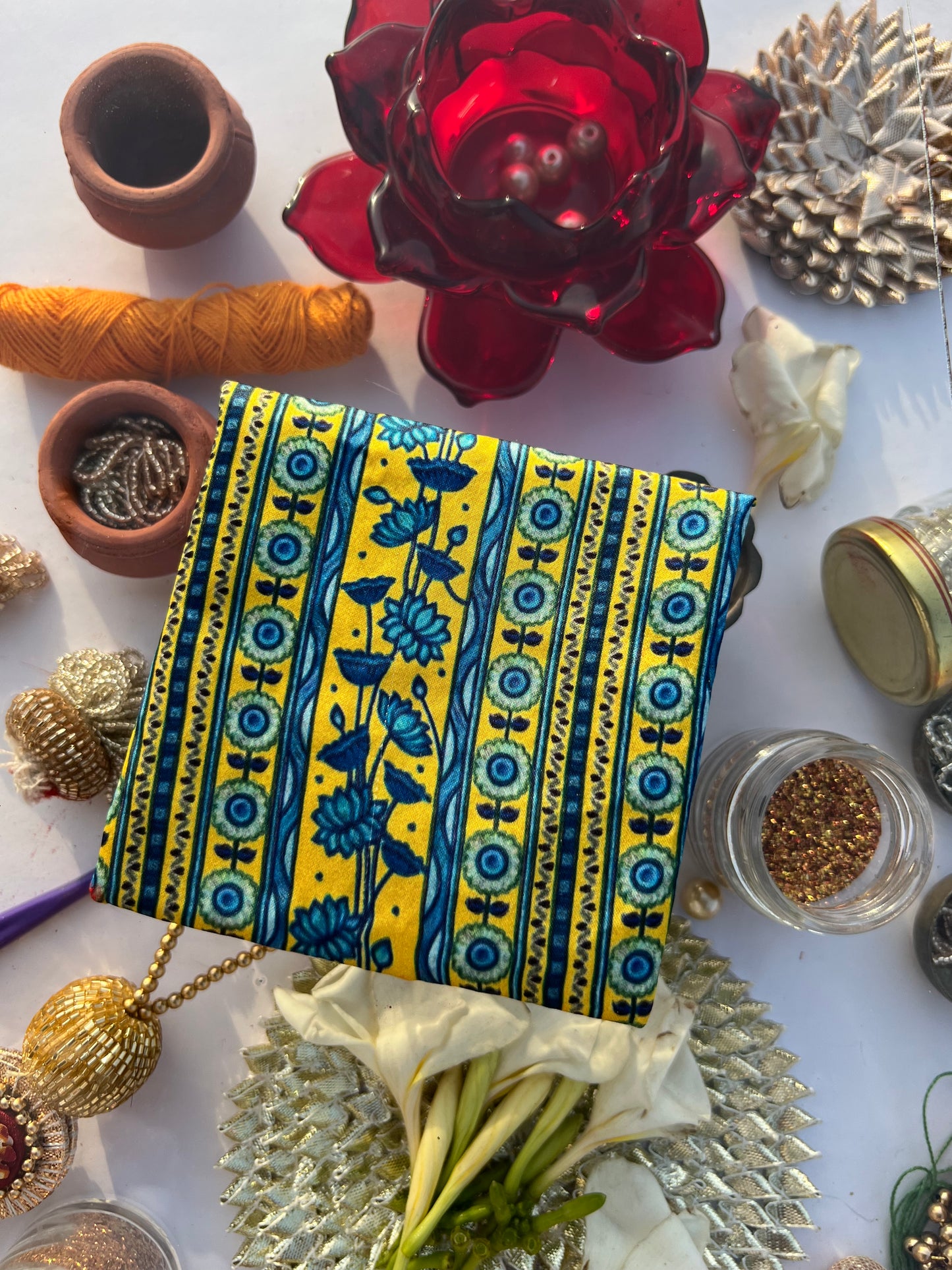 ADD ON: Lemon Yellow Congruous Divine Pichwai Mini Pouch
