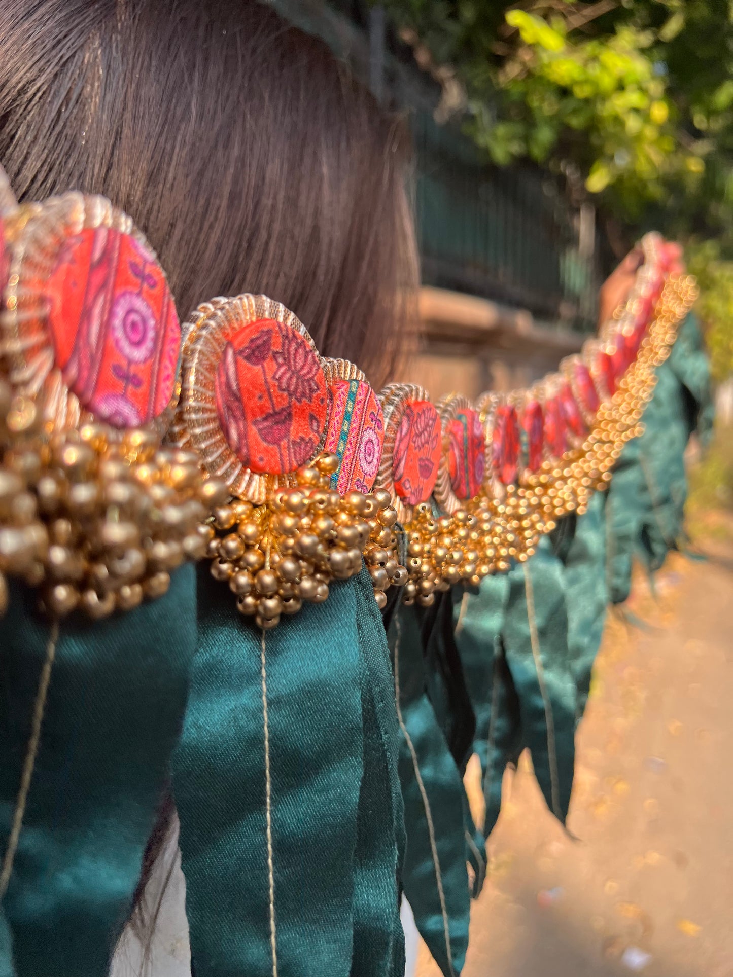 Beaded Bunch Asopalav Tradition X Pink & Vermillion Lumba Toran: Two way (FLEXIBLE)