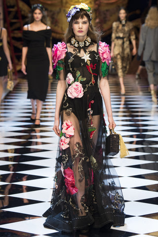 dolce gabbana floral dress fall fashion week