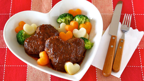 heart shaped steak Valentine's Day homemade dinner