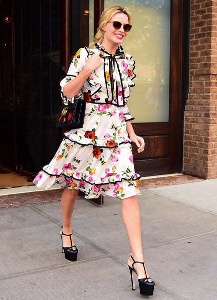 gucci floral dress margot robbie 