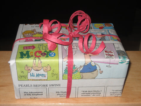 eco gift wrap newspaper wrapping