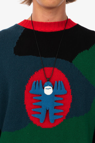 Walter van Beirendonck 'Spiky Walterman Necklace' and 'Demand Freedom Collard Knitted Crew'