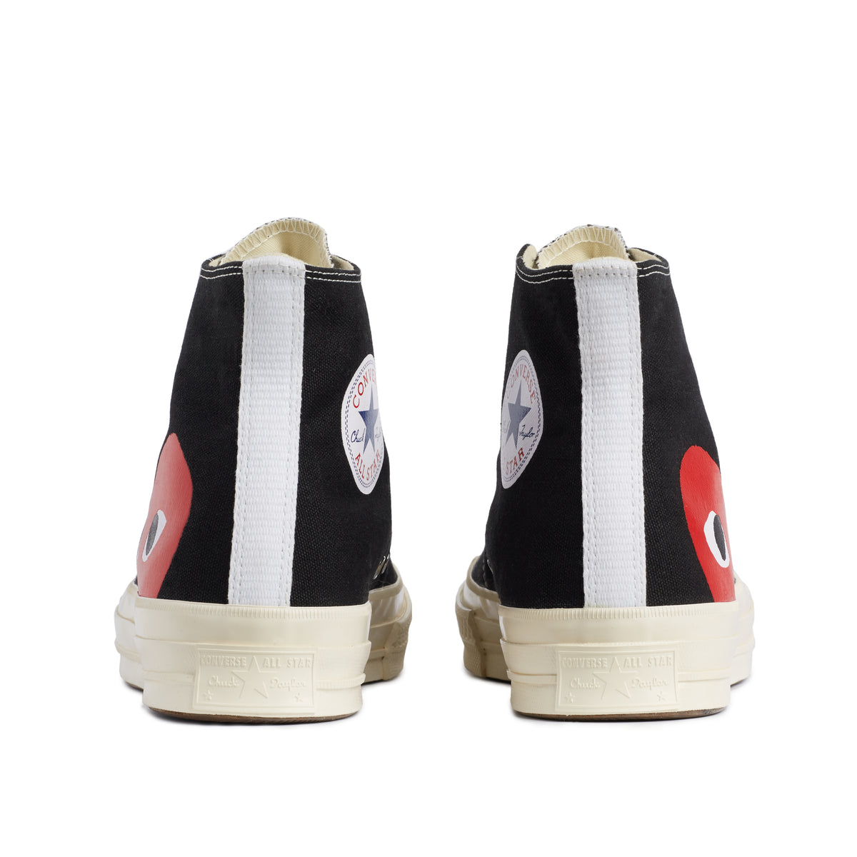 Consumir Adiccion he equivocado Play Comme des Garçons x Converse Red Heart Chuck Taylor All Star '70 High  (Black) | Dover Street Market E-Shop – DSML E-SHOP