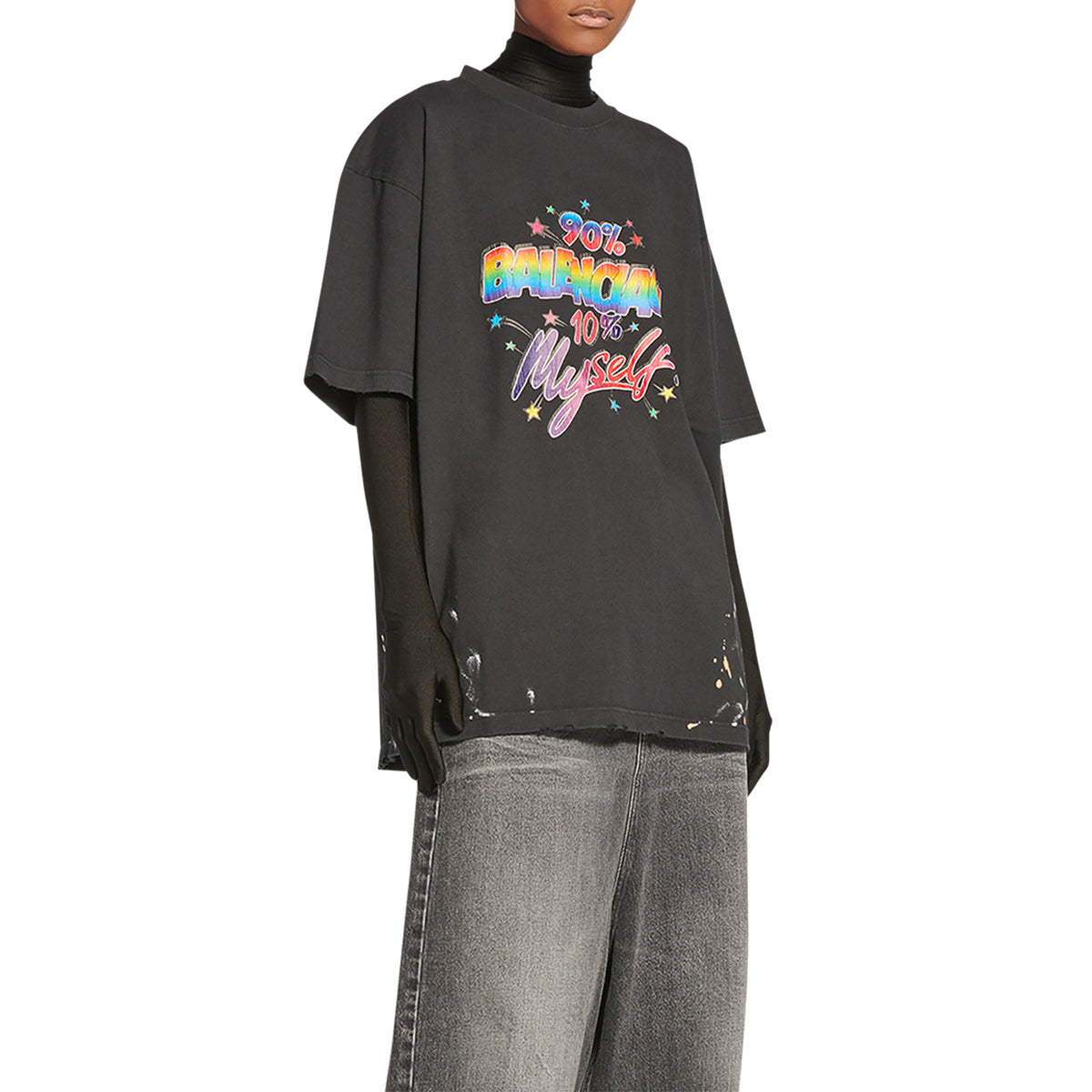 Balenciaga 90/10 Large Fit T-Shirt (Washed Black) | Dover Street Market  E-Shop – DSML E-SHOP