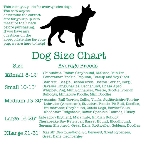 3 Pooches Collars Size Chart