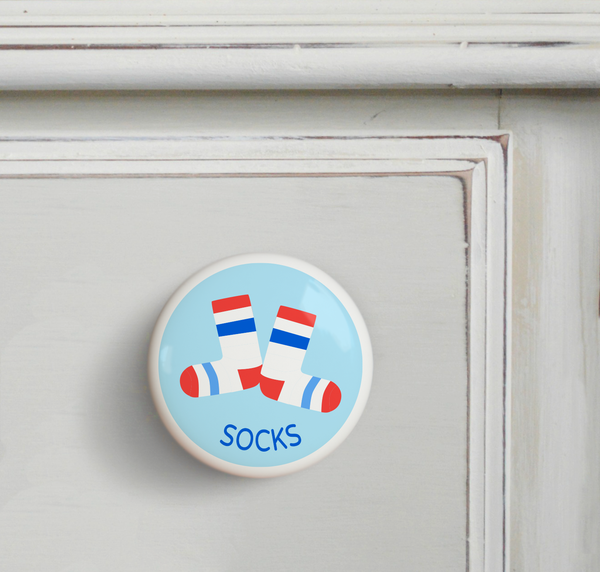 Boys Socks Drawer Knob Dresserz Knobs Art Appeel