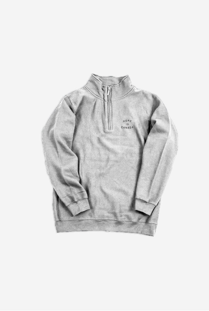 gray quarter zip sweater