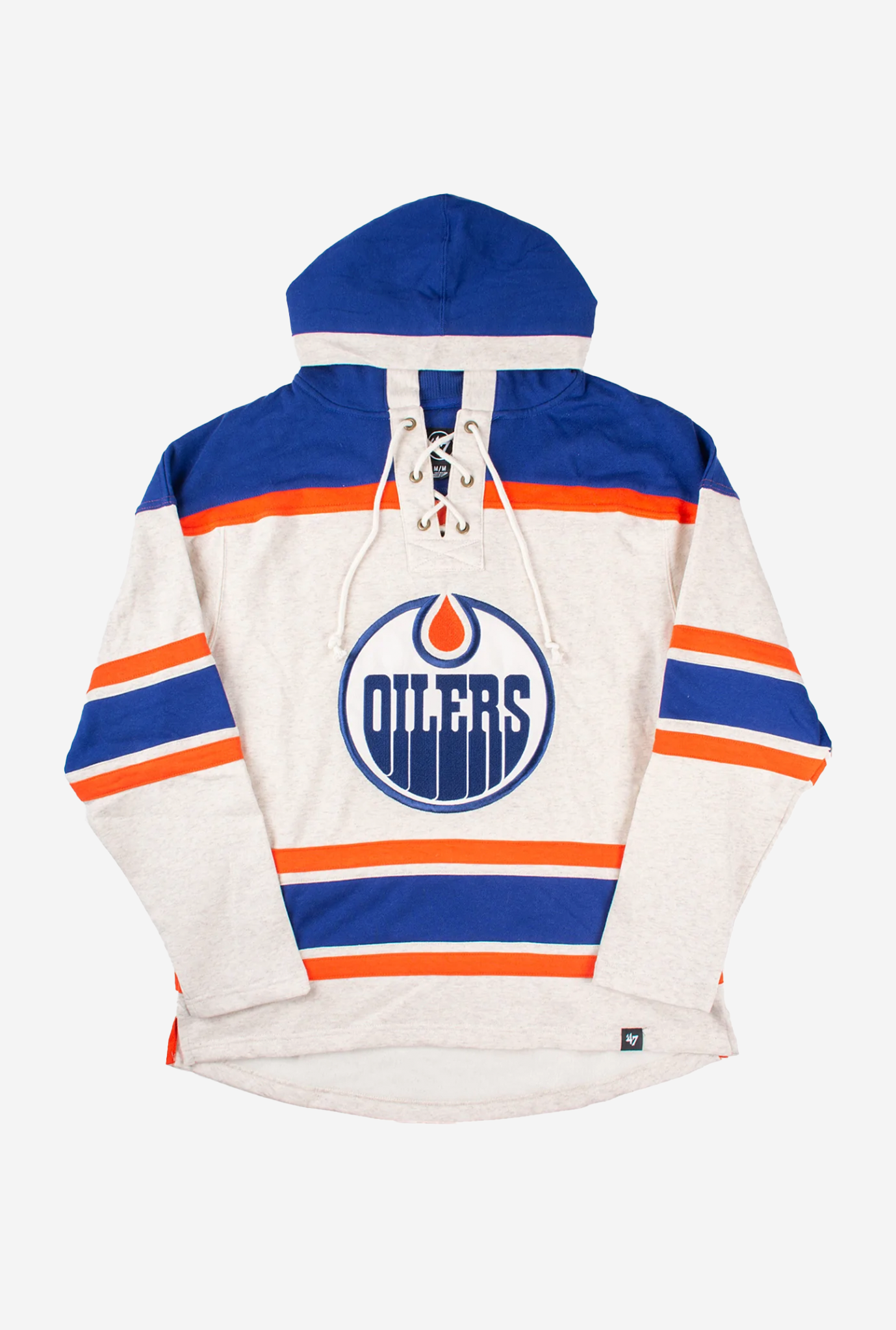 HOUSTON OILERS 47 Brand Superior Lacer Hockey Style Hoodie Throwback