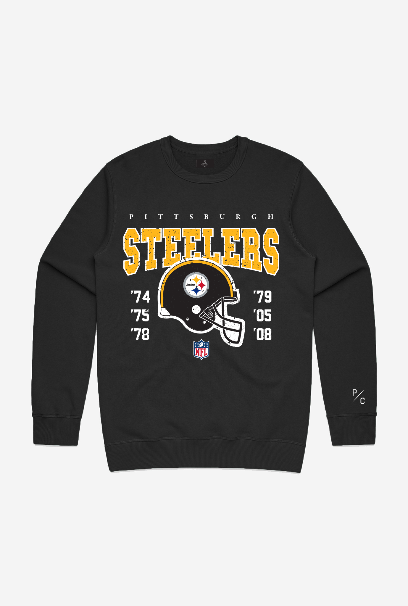 CustomCat Pittsburgh Steelers Steeler Nation Vintage NFL Crewneck Sweatshirt Sport Grey / 5XL