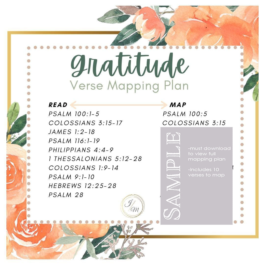 Gratitude Verse Mapping Plan The James Method