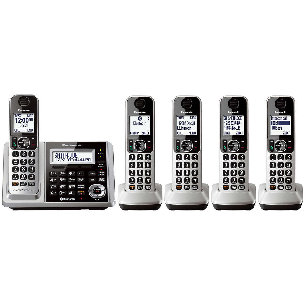 Panasonic KXTG175C 5Handset DECT 6.0 Digital Cordless Phone System w