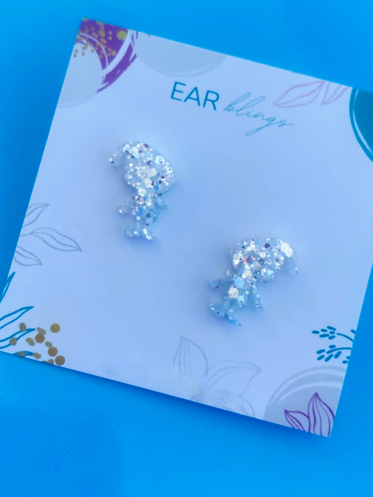 Christmas Earrings | Santas Little Helper | Alabaster Snowball