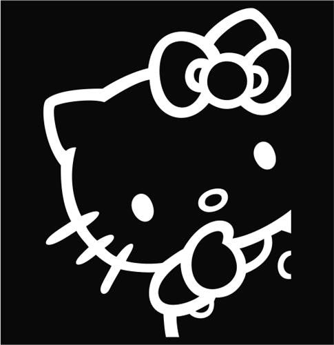 Hello Kitty Peeking - Die Cut Vinyl Sticker Decal – Blasted Rat